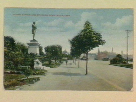 BURNS STATUE AND ST. KILDA ROAD, MELBOURNE, c. 1911