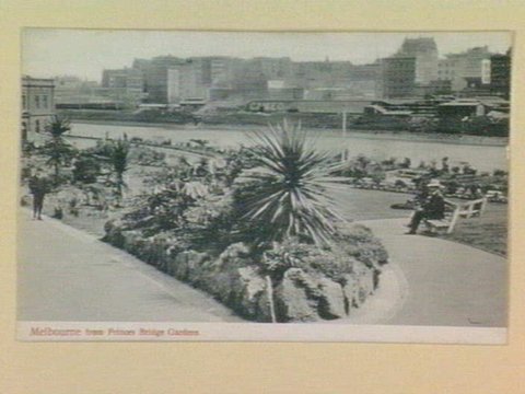 Melbourne from Princes Bridge Gardens, 1905–14
