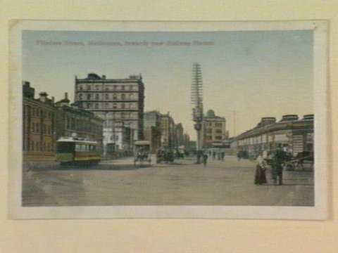 Flinders Street, Melbourne, towards new Railway Station, 1905–14