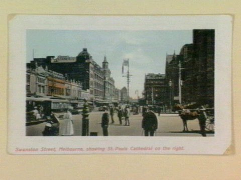 Swanston Street, Melbourne, showing St. Pauls Cathedral on the right, 1905–14