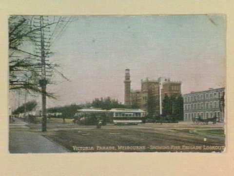 Victoria Parade, Melbourne - Showing Fire Brigade Lookout, c. 1907