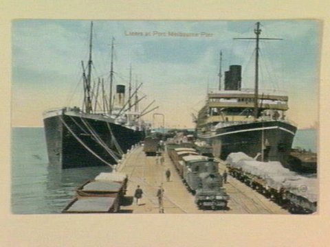 Liners at Port Melbourne Pier, 1905–14