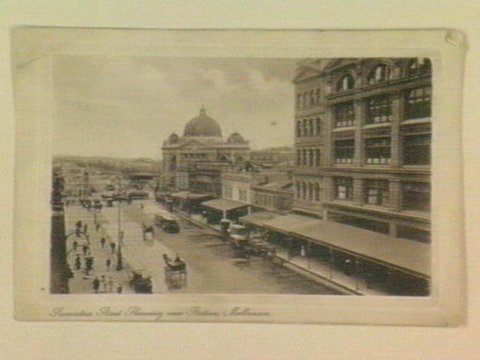 Swanston Street Showing new Station, Melbourne, c. 1913