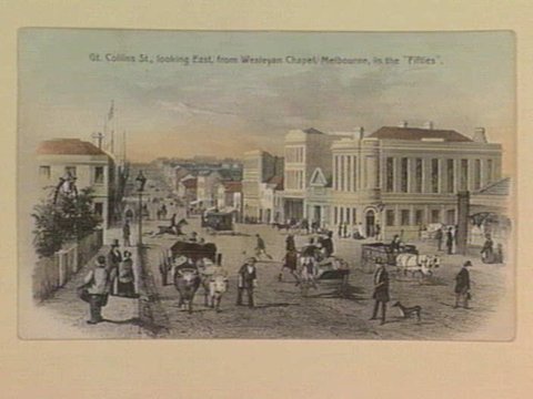 Gt. Collins St., looking East, from Wesleyan Chapel, Melbourne, in the "Fifties", 1905–10