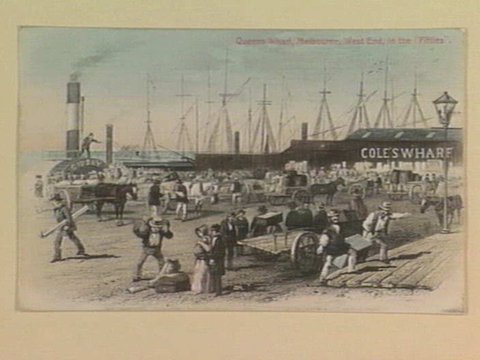 Queens Wharf, Melbourne, West End, in the "Fifties", 1905–10