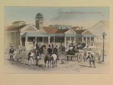 Post Office, Melbourne, in the "Fifties", 1905–10