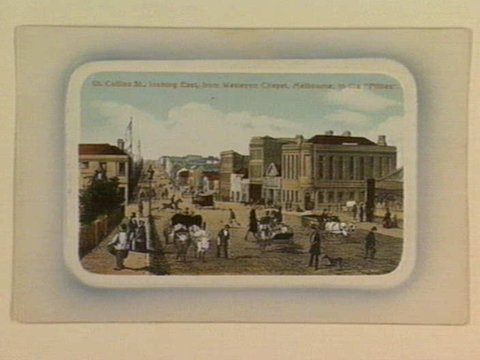 Gt. Collins St., looking East, from Wesleyan Chapel, Melbourne, in the "Fifties", 1905–10