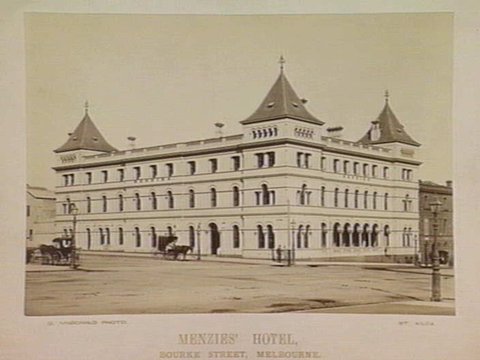 MENZIES' HOTEL, BOURKE STREET, MELBOURNE, c. 1870
