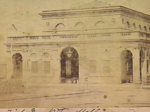 Fish Market, corner of Flinders and Swanston Streets, Melbourne, c. 1867