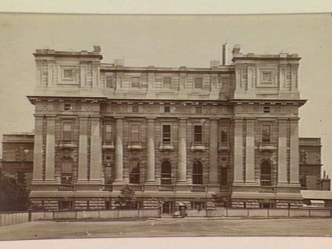 Parliament House, Spring Street, side elevation showing Parliamentary Library, c. 1885