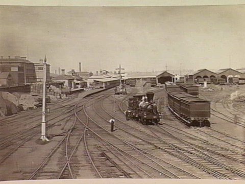 Spencer Street rail yards, 1872