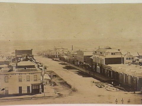 Bourke Street Melbourne, looking west from Spring Street, 1858–59