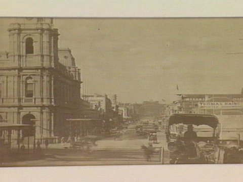 View of Bourke Street East, Melbourne, looking east from Queen Street, c. 1870