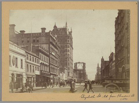 Elizabeth Street, Melbourne, from Flinders Street, c. 1890