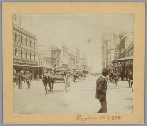 Elizabeth Street, Melbourne, looking south from Bourke Street, c. 1890