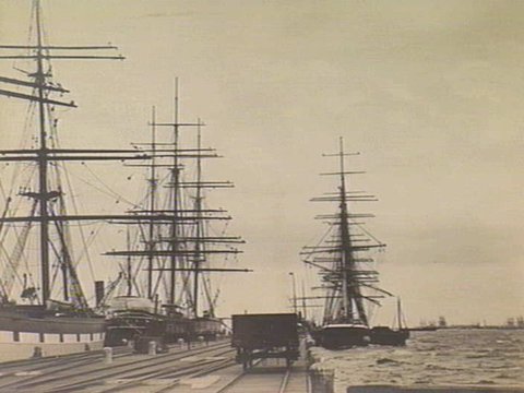 Wharf at Port Melbourne, 1891