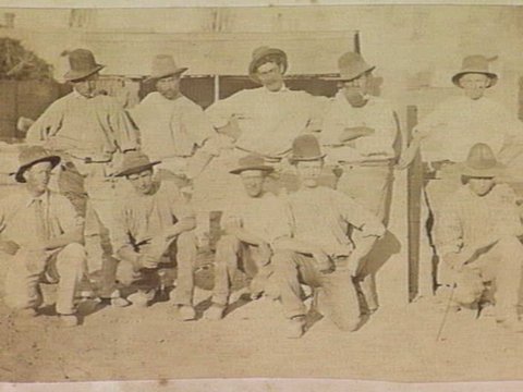 Workers at the Sheldon Stone Yard, Hoddle Street, Richmond, 1865–95