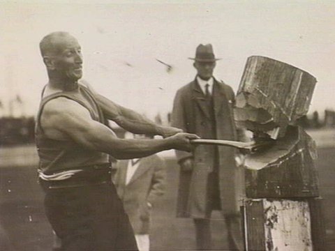 A Champion woodchopper Melbourne, 1920–40