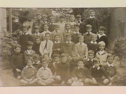 Boys at "Glamorgan" school in Toorak, conducted by Miss I. McComas. Allan Henderson 3rd from left in back row, c. 1909