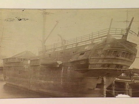 Convict hulk "Success" at Williamstown, 1865–95