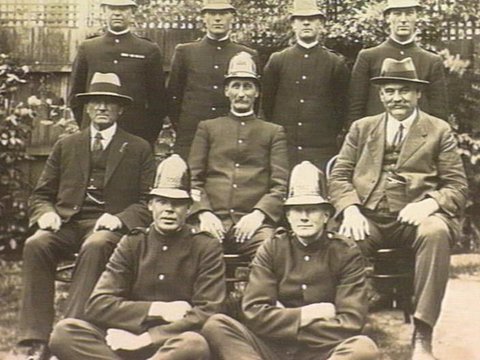 Policemen in uniform from the Elsternwick station, 1924