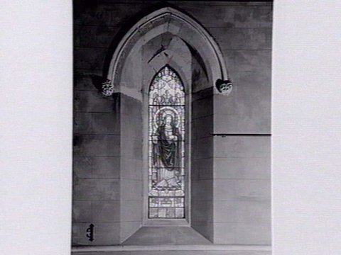 Memorial stained glass window for George Pennicott, Vicar, 1912-34, at Christ Church Anglican church, Acland Street, St. Kilda, 1912–34