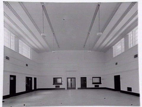 Interior view of room and ceiling at Repatriation Department, St. Kilda Road, 1936