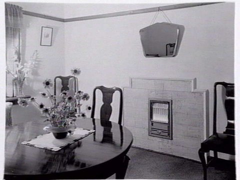 Gas heater in Burwood diningroom, 1937