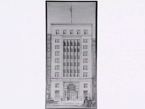 Drawing of Commercial Bank of Australia, 335-339 Collins Street, Melbourne, c. 1940