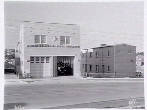 Fire station, showing main building & flats for the firemen next door, Camberwell Road, Camberwell, Victoria, 1940?