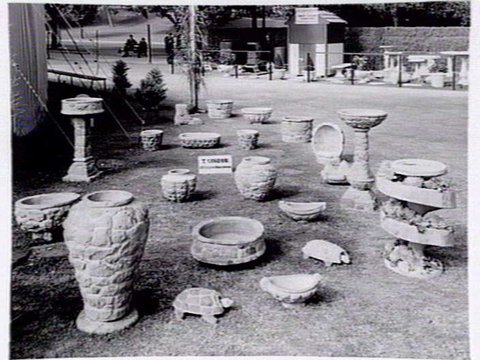 Pots and garden ornaments by T. Gordon, Upper Hawthorn, at Garden Show, 1940