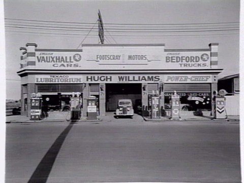 [Footscray Motors, Hugh Williams Pty Ltd, 71 Hopkins Street, Footscray - exterior], 1940