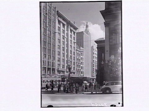 Swanston Street & Town Hall Portico Melbourne, 1948