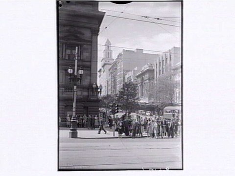 Collins & Swanston Sts. corner, Melbourne, 1948
