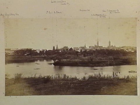 Melbourne, from the Domain Reserve Lagoon, c. 1880