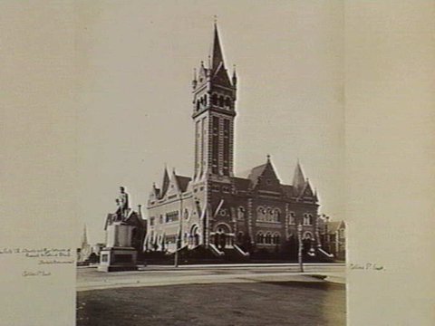 Collins Street Independent Church. (N.E. Corner of Russell & Collins Sts.), c. 1880