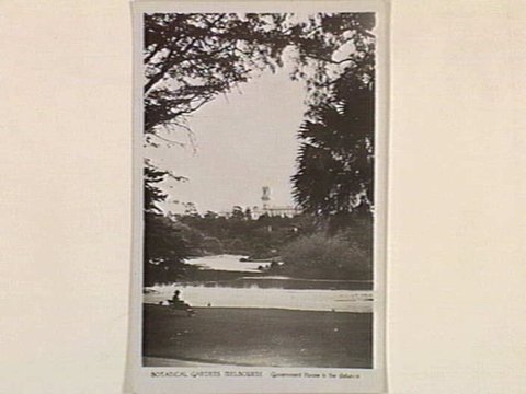 BOTANICAL GARDENS MELBOURNE Government House in the distance, c. 1922