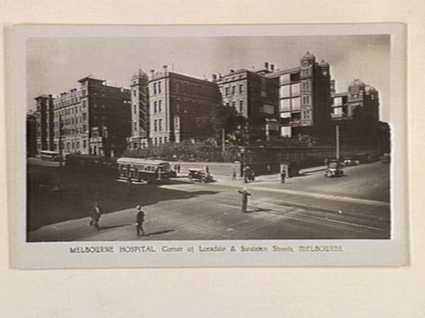 MELBOURNE HOSPITAL Corner of Lonsdale & Swanston Streets, MELBOURNE, c. 1922