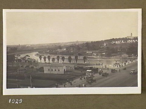 Princes bridge from above looking south towards Domain, 1929