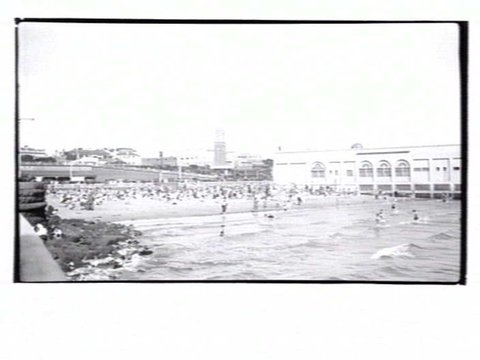 View looking towards St. Kilda beach from the Baths, 1934–35