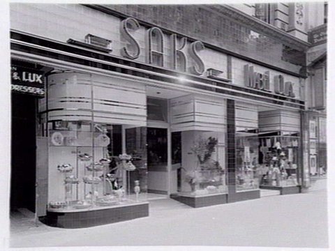 Saks Food Store, 296 Collins St., and Mabel Clay Lingerie, 294 Collins St, 1937