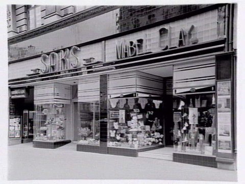 Saks Food Store, 296 Collins St., and Mabel Clay Lingerie, 294 Collins St, 1937
