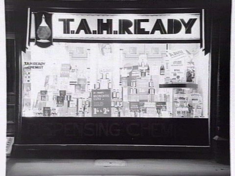 T.A.H. Ready Chemist, 74-76 Victoria Street, Richmond - shopfront, 1937–43