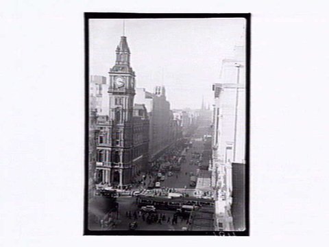 Bourke Street (with buses) Melbourne, 1946