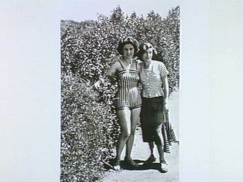 Andro (left) and friend at a Melbourne beach in the 1940s