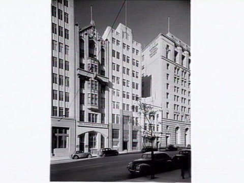 Buildings in Collins Street, Melbourne, south side between Queen and Market Street, c. 1940