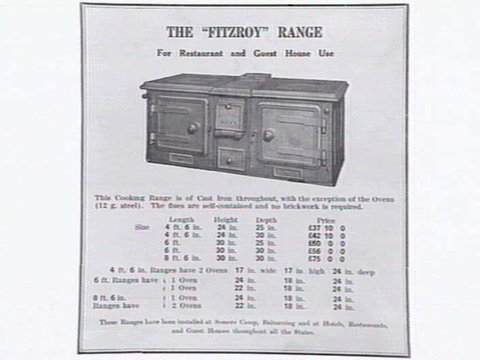 Fitzroy cooking range, for restaurant and guest house use, c. 1943