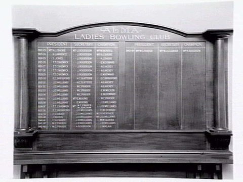 Roll of Honour from the Alma Bowling Club, Wilkes Street, North Caulfield, c. 1945