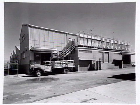 Delivery truck outside Glazebrooks (Aust.) P/L, 269 Williamstown Rd., Port Melbourne West, c. 1947