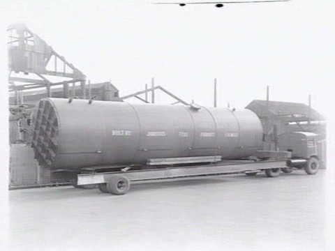 Johnston's Tyne Foundry, South Melbourne, tank on semi-trailer, 1948